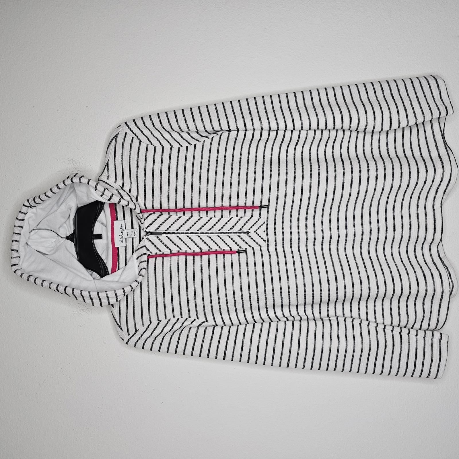 Nwt Patchington Women's White/Black Striped Hoodie Size Medium